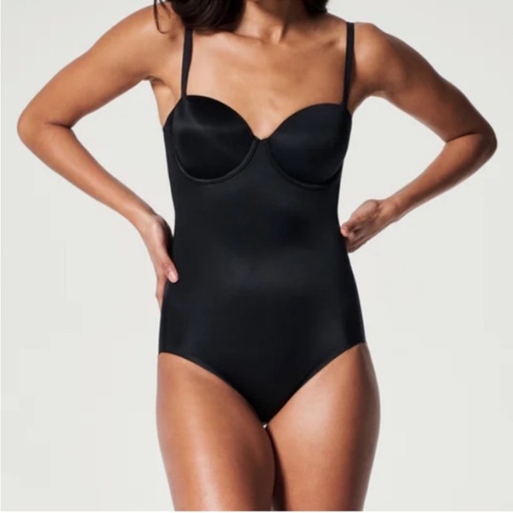 SPANX Other - SPANX Shape Suit Your Fancy Strapless Cupped Brief Bodysuit Size Large Black